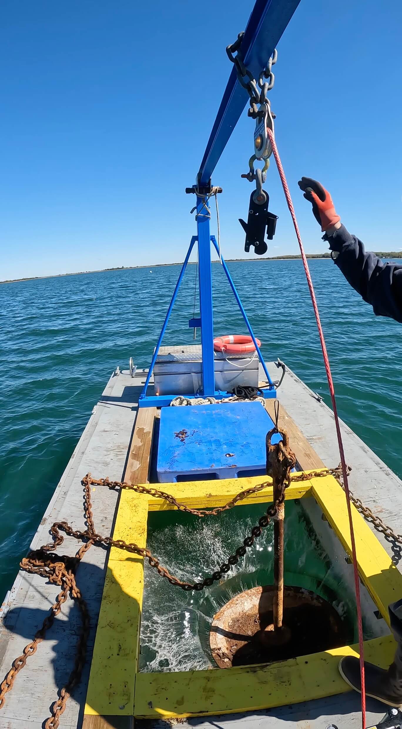 Mooring installation in Montauk Harbor